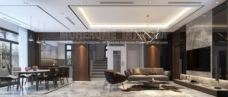 Thiết kế nội thất của biệt thự Vinhomes Imperia Hải Phòng làm nên ấn tượng với sự đẹp đẽ.